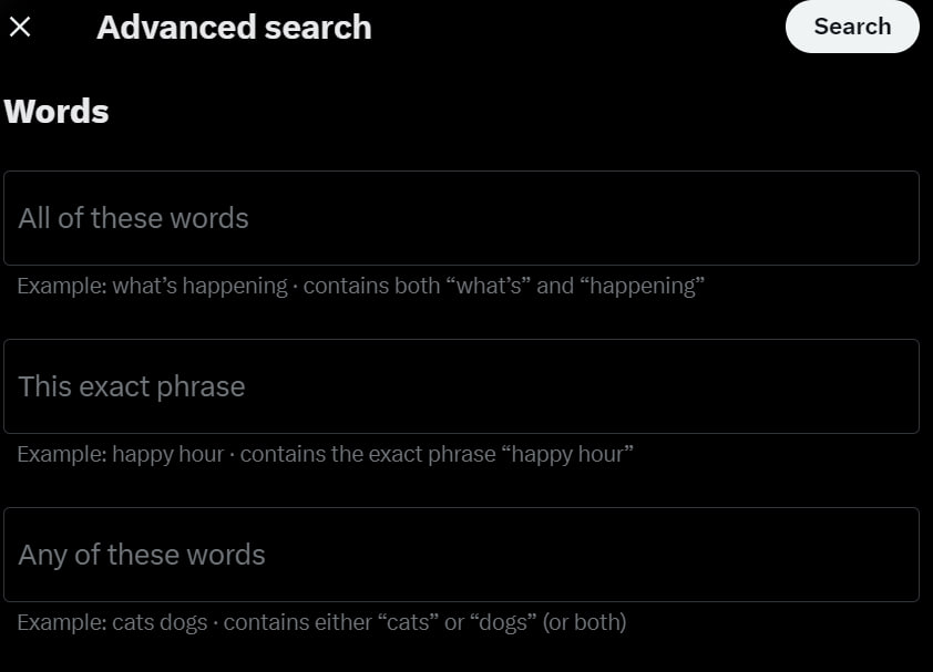 Advanced search