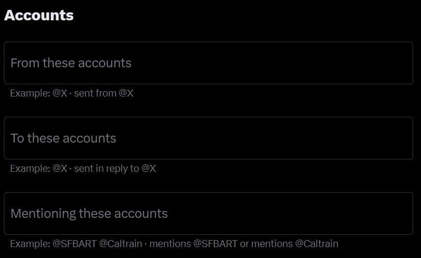 Accounts settings