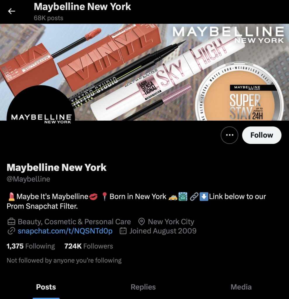 Twitter Maybelline New York