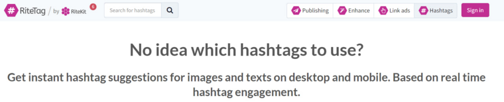 RiteTag hashtag tool