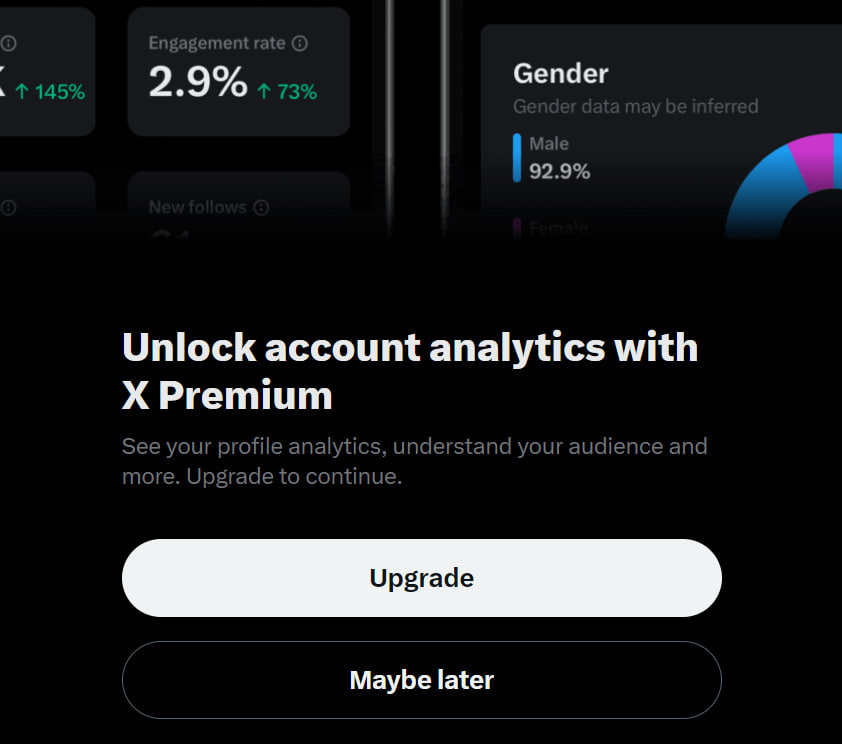 X premium account analytics