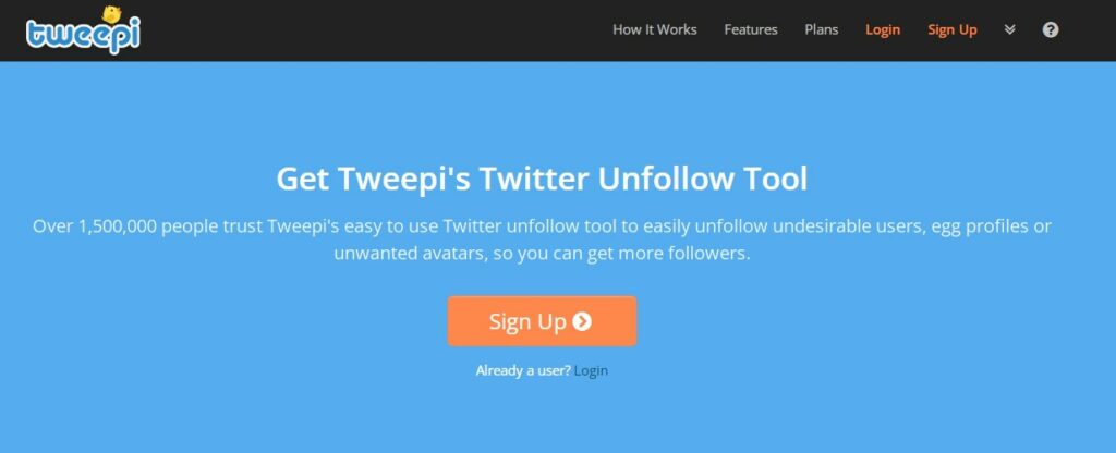 Tweepi Unfollow Tool