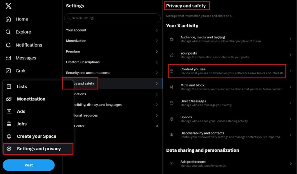 twitter settings and privacy