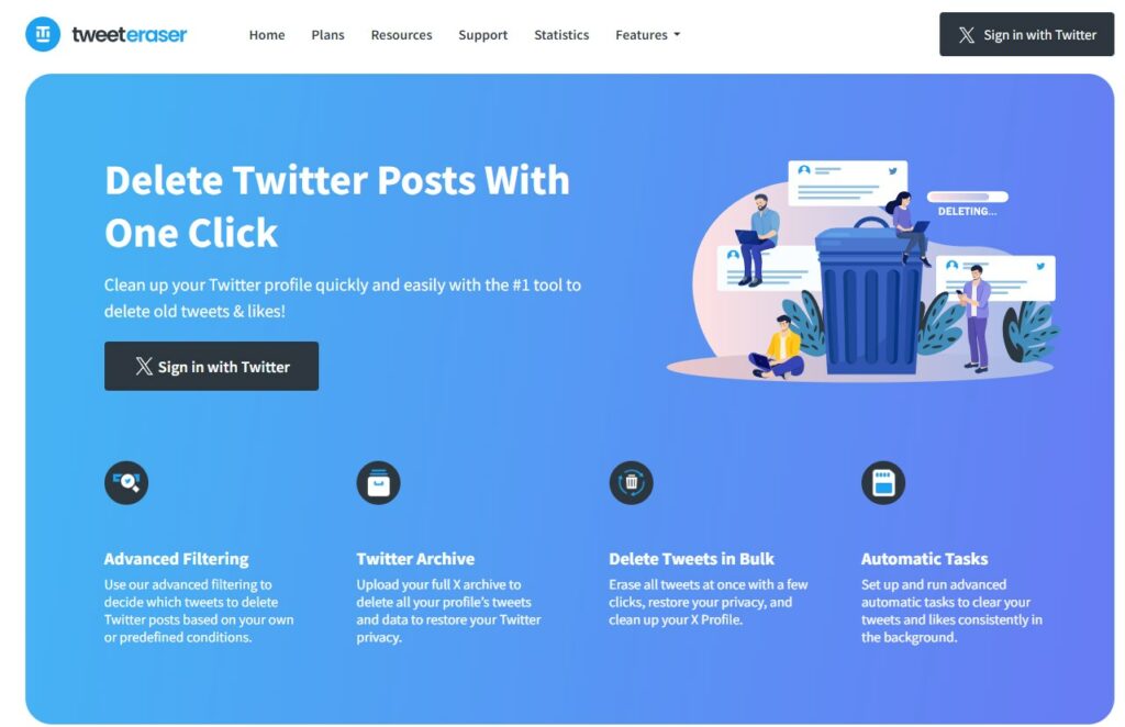 TweetEraser tool